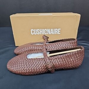 Cushionaire Bistro Woven Mary Jane Flats Women's Shoes US 9M Brown
